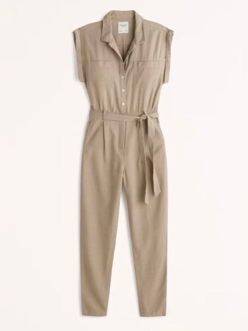 Abercrombie Khaki Button-Front Jumpsuit, size M, like new!